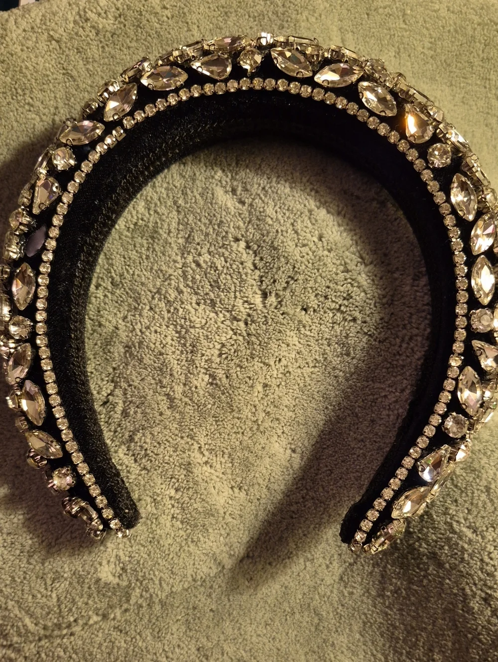 Crystal Embellished Black Headband